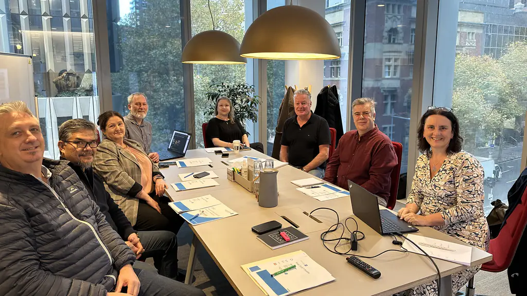 A management day session in a client boardroom